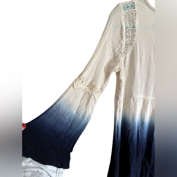 Boho Ombre Tunic Dress with Crochet Lace Detail - Picture 3 of 9